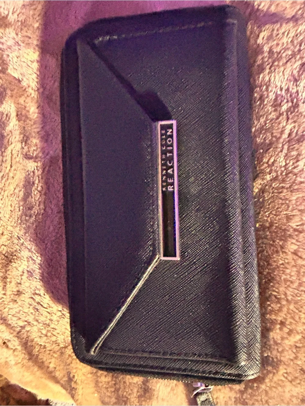 Kenneth Cole Reaction Black Envelope Wristlet Clutch